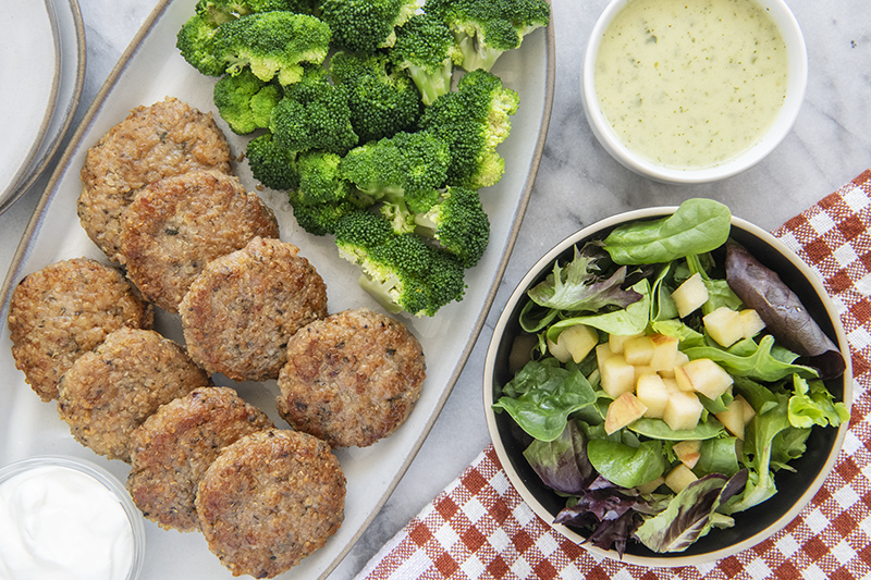 Chicken Quinoa Fritters with Apple Salad Meal Kit