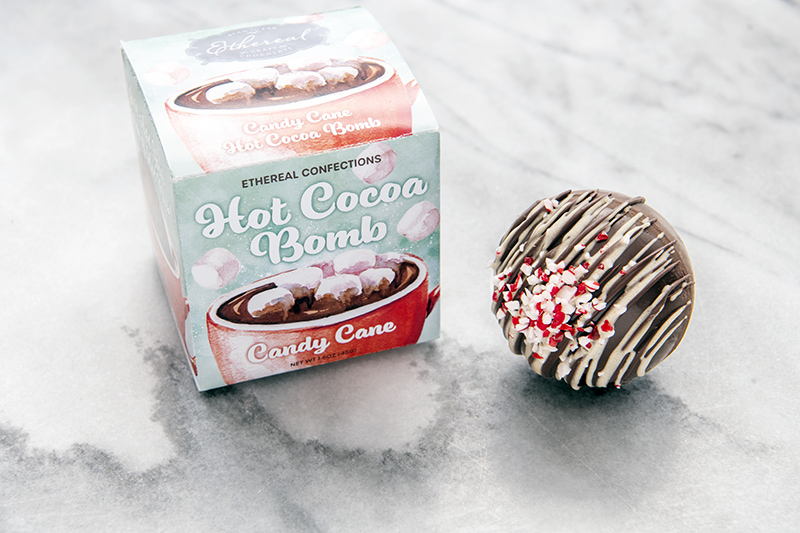 Candy Cane Hot Cocoa Bomb
