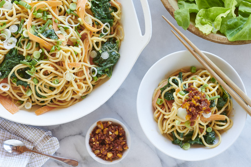 Sesame Veggie Lo Mein with Peanut-Chili Crunch Meal Kit