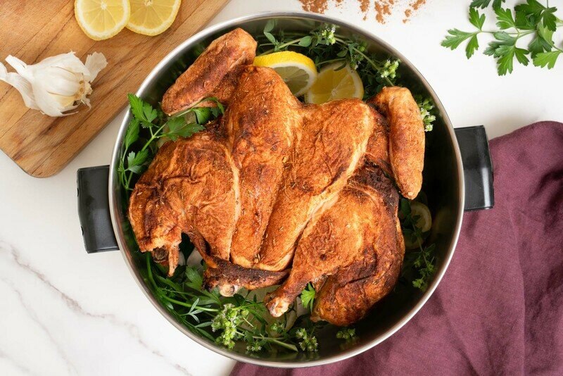 Pastured Raised Rotisserie Chicken with Jamaican Jerk Rub