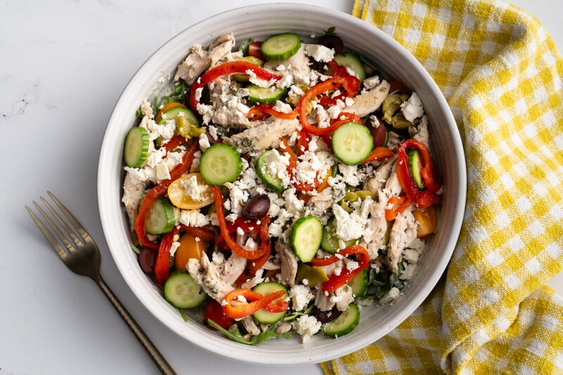 Mediterranean Chicken Salad with Greek Vinaigrette