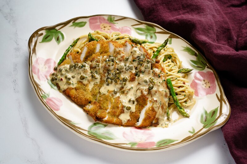 Chicken Piccata with Lemon Caper Butter & Seasonal Vegetables