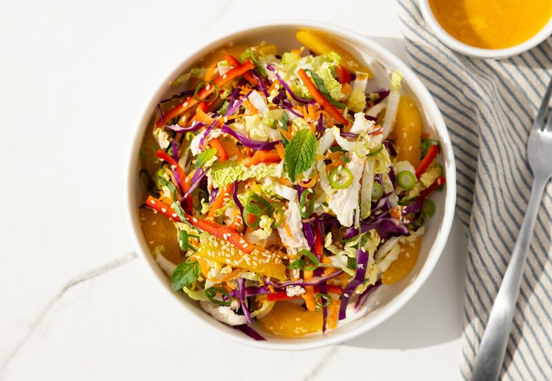 Chinese Chicken Salad with Carrot-Ginger Vinaigrette