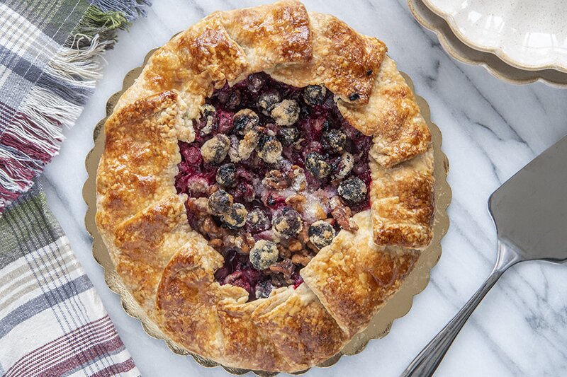 Apple, Walnut, and Cranberry Galette