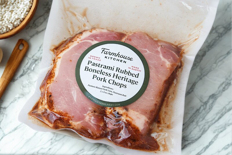 Pastrami Rubbed Boneless Heritage Pork Chops