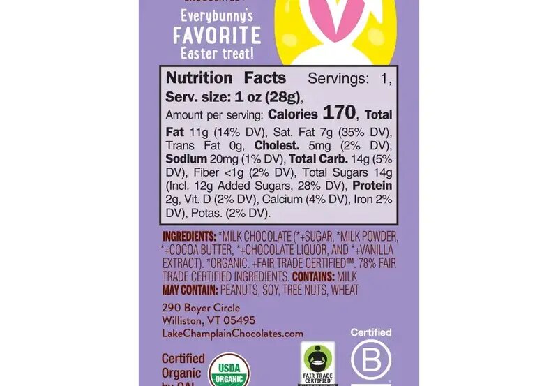 Organic & Fair Trade Milk Chocolate Baby Bunny 2